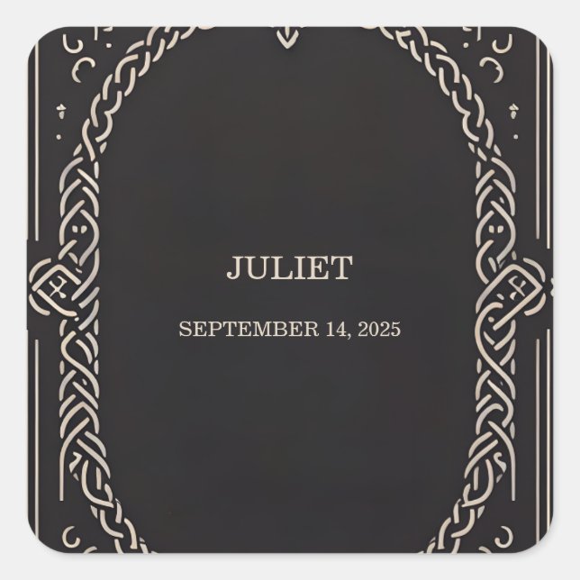 Sticker Carré Défilé Mariage Médiéval Amusant Nordique Celtique (Devant)