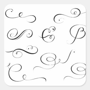 Sticker Carré Définir la décoration de page calligraphique