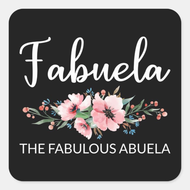 Sticker Carré Définition de Fabuela I - Fabuleuse Abuela Fleurie (Devant)