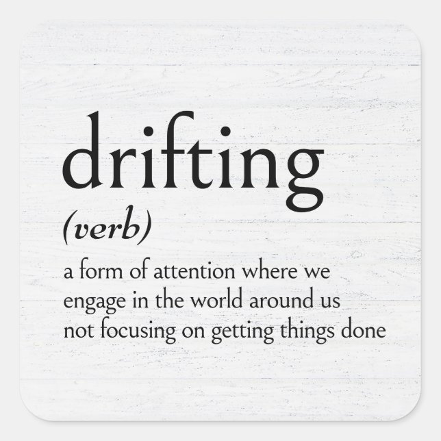 Sticker Carré Définition de la DRIFTING (Devant)