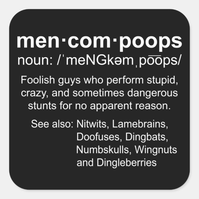 Sticker Carré définition des méncompoops (Devant)