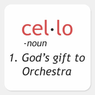 Sticker Carré Définition du cello