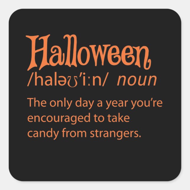 Sticker Carré Définition du dictionnaire Halloween Funny (Devant)