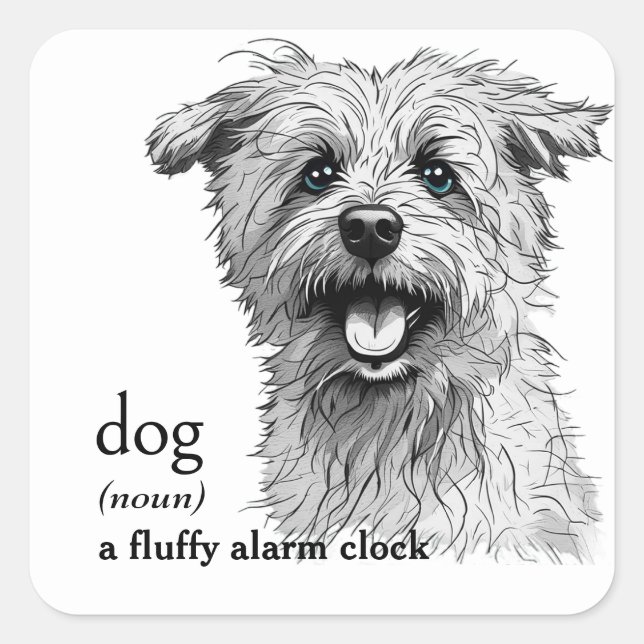 Sticker Carré Définition d'un chien (Devant)