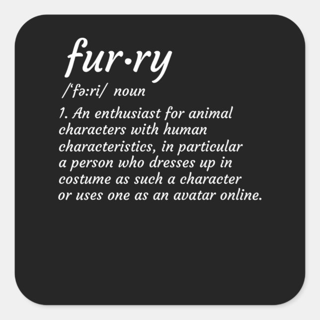 Sticker Carré Définition Fandom Furries Design Cosplay (Devant)
