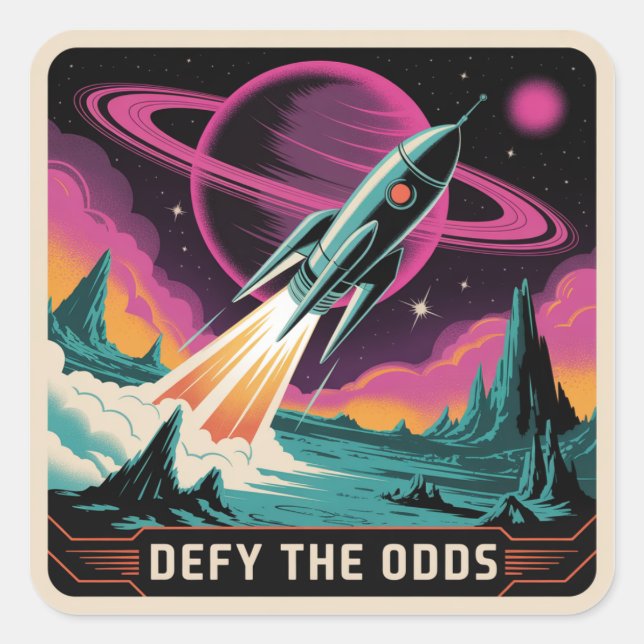 Sticker Carré Defy The Odds (Devant)