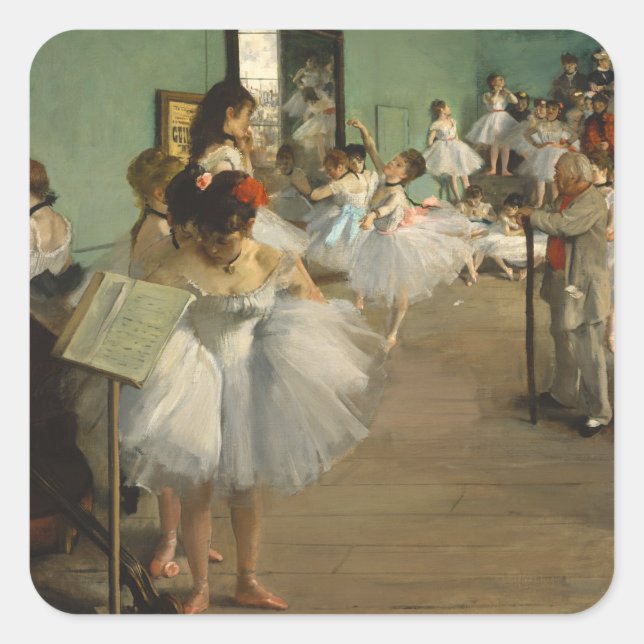 Sticker Carré Degas Classe Danse Danseurs de ballet Ballerina Ar (Devant)