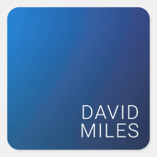 Sticker Carré Dégradé bleu foncé moderne et texte modifiable min