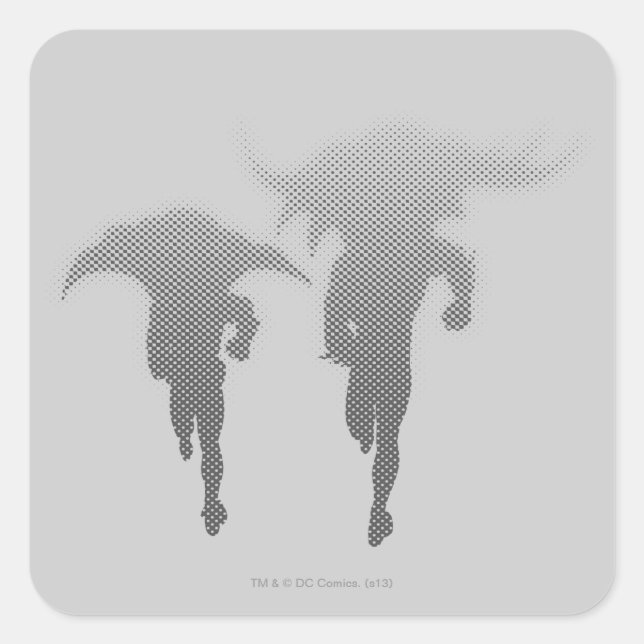 Sticker Carré Dégradé de demi-ton Batman et Robin (Devant)