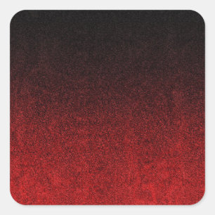 Sticker Carré Dégradé de Parties scintillant rouge et noire