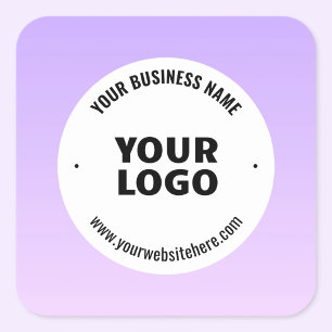 Sticker Carré Dégradé subtil de violet clair et logo de votre en