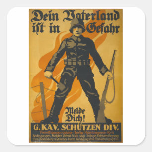 Sticker Carré Dein Doterland - Guerre d'Allemagne Vintage