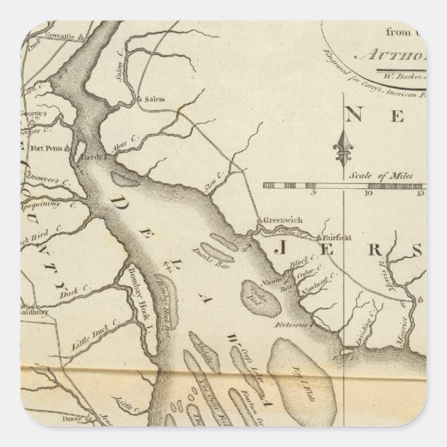 Sticker Carré Delaware (Devant)