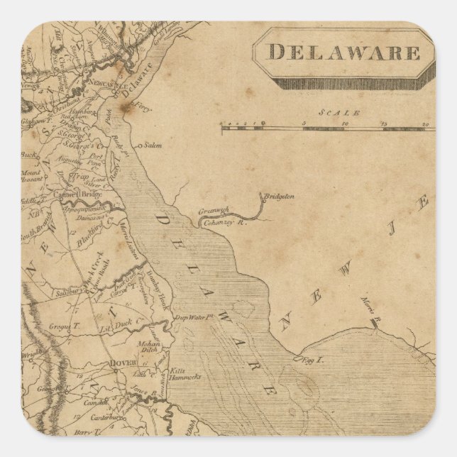 Sticker Carré Delaware 3 (Devant)