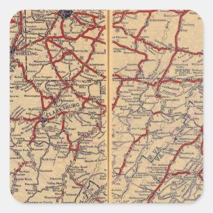 Sticker Carré Delaware, Maryland, Virginie-Occidentale