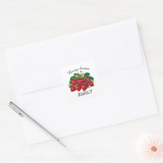 Sticker Carré Délicieux fruits rouges (Enveloppe)