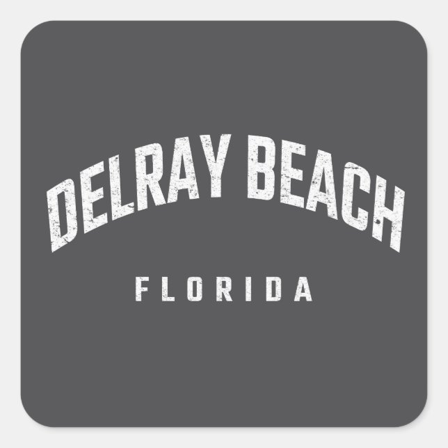 Sticker Carré Delray Beach Floride FL (Devant)