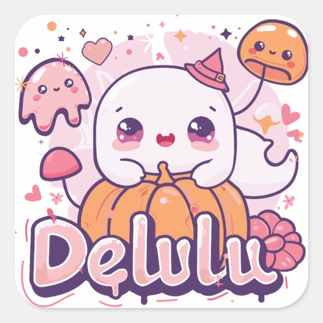 Sticker Carré Delulu | ExDesigner | Halloween (Devant)
