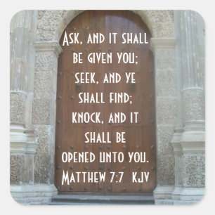 Sticker Carré Demander, Rechercher et Knock