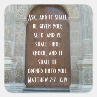 Sticker Carré Demander, Rechercher et Knock