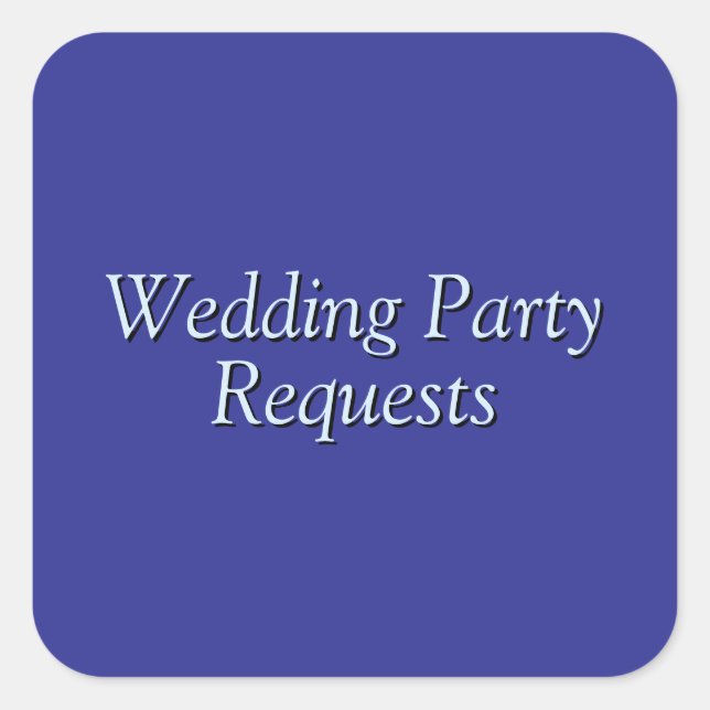 Sticker Carré Demandes de la fête de mariage (Devant)
