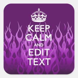 Sticker Carré Demandez à votre texte de garder le calme sur les