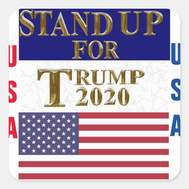 STICKER CARRÉ DÉMARREZ POUR TRUMP (Devant)