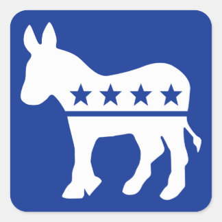 Sticker Carré démocrate Donkey