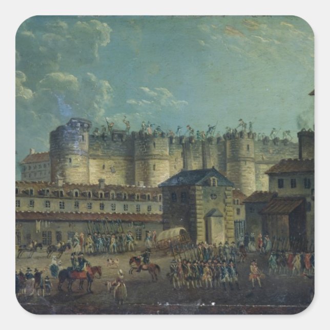 Sticker Carré Démolition de la Bastille en 1789 (Devant)