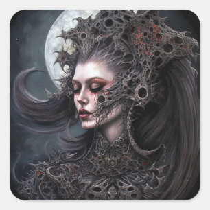 Sticker Carré Demon Woman Queen Dark Imaginaire Art
