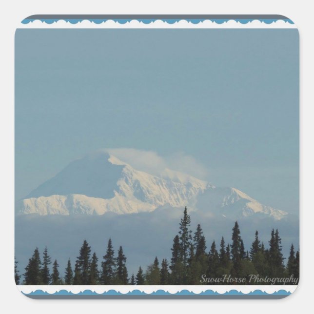 Sticker Carré Denali ~ Alaska (Devant)