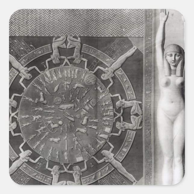 Sticker Carré Dendera Zodiac, gravée en 1802 (Devant)