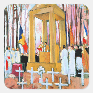 Sticker Carré Denis - Messe devant la tombe d'Ernest Psichari