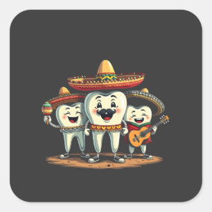 Sticker Carré Dentaire Floral Dentille Drôle Cinco De Mayo