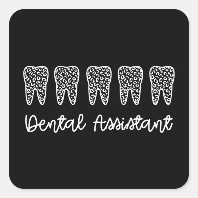 Sticker Carré Dental Assistant | Gifts for Assistant Dentist (Devant)