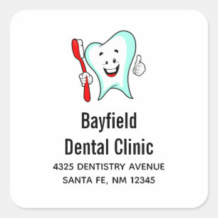 Sticker Carré Dental Care Happy Tooth