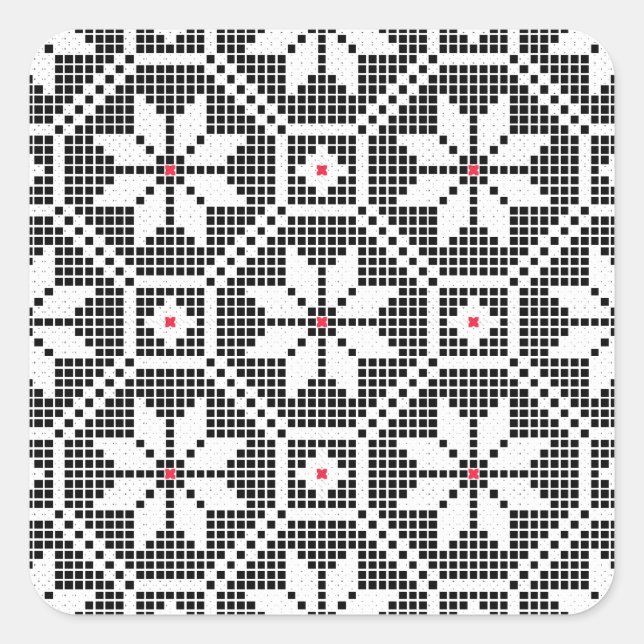 Sticker Carré Dentelle blanche isolée sur PERSONNALISER arrière  (Devant)