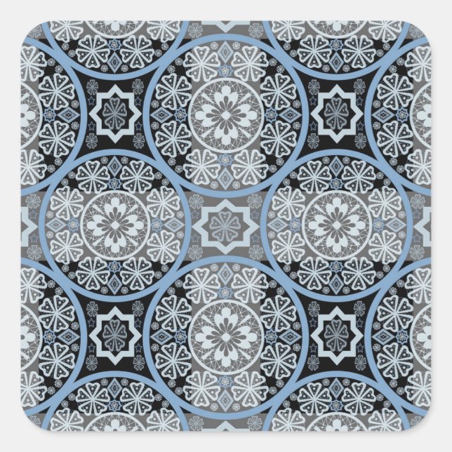 Sticker Carré Dentelle romantique : Impression Abstraite brillan (Devant)