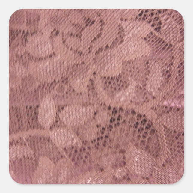 Sticker Carré Dentelle rose rose (Devant)