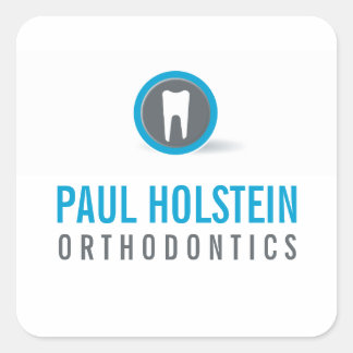 Sticker Carré DENTIST logo de dent professionnel moderne gris bl