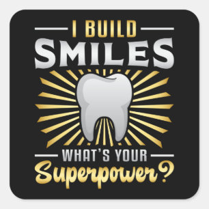 Sticker Carré Dentiste Dentaire Dents Dent Dent Dent Dent Superp