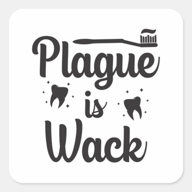 Sticker Carré Dentiste Dentaire Docteur Bouche Dents Dents Dent  (Devant)