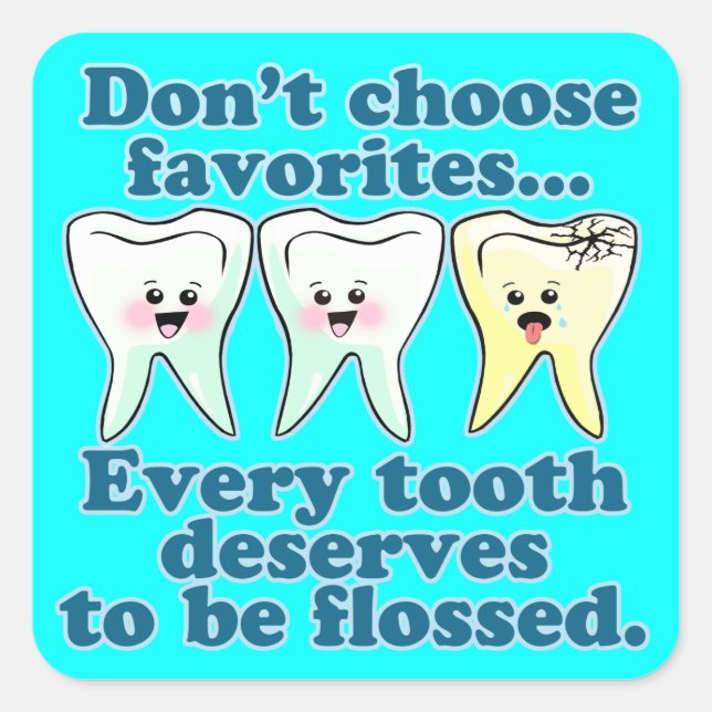 Sticker Carré Dentiste Dental Hygiéniste Dentistère (Devant)