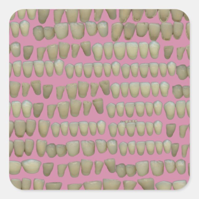 STICKER CARRÉ DENTISTE DENTISTES ORTHODONTIQUES BOUCHE DE DENTS  (Devant)