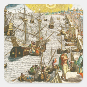 Sticker Carré Départ à Lisbonne pour le Brésil