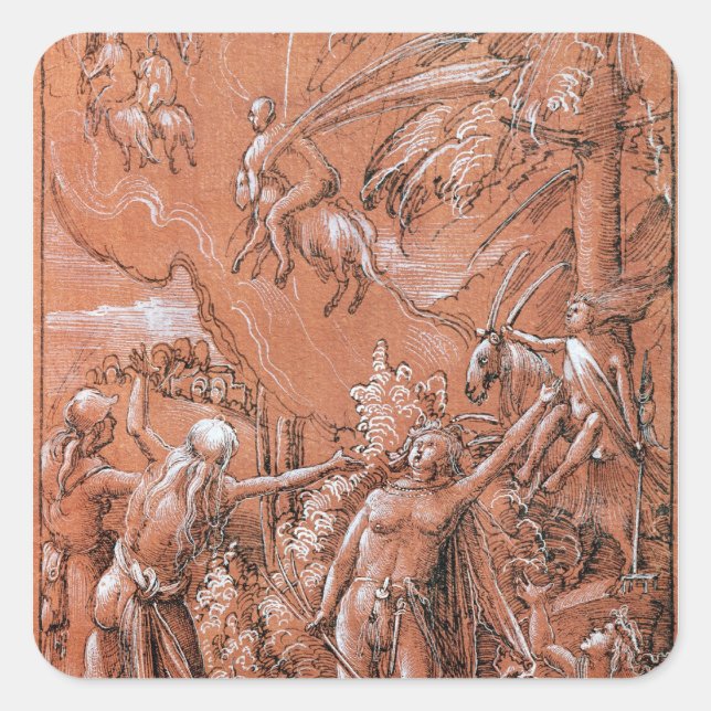 Sticker Carré Départ pour le Sabbat, 1506 (Devant)