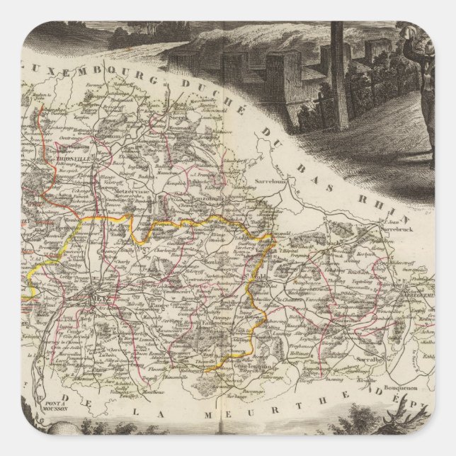 Sticker Carré Département de la Moselle (Devant)