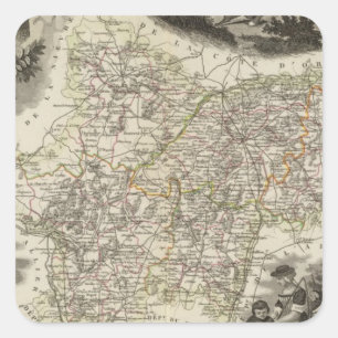 Sticker Carré Département de Saone et Loire