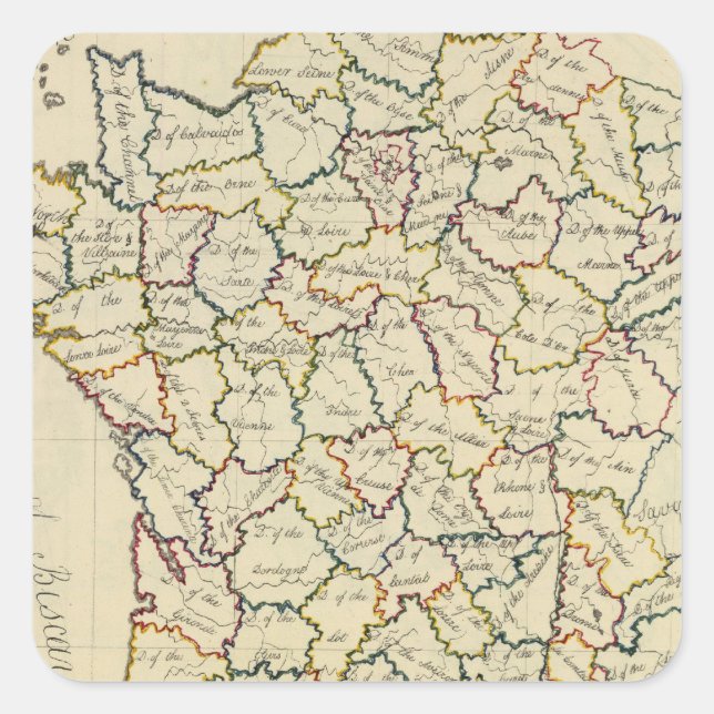 Sticker Carré Département France (Devant)