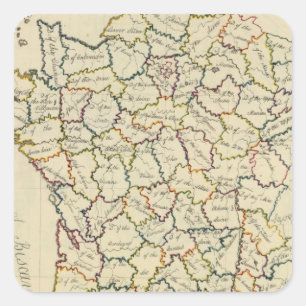 Sticker Carré Départements de la France